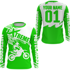 Green Racing Dirt Bike Shirt Motocross Jersey + Extreme Off-Road