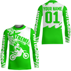 Green Racing Dirt Bike Shirt Motocross Jersey + Extreme Off-Road