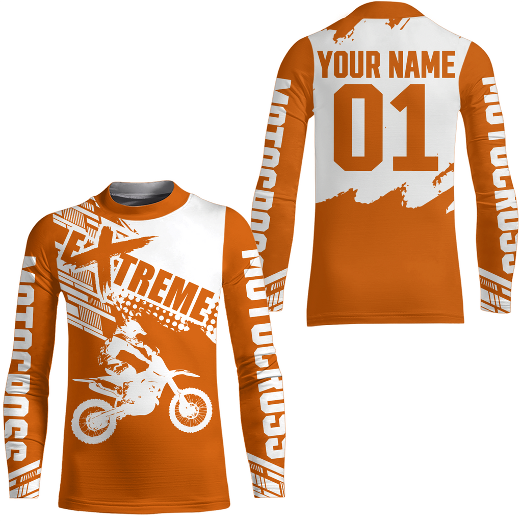 Orange Racing Dirt Bike Shirt Motocross Jersey + Extreme Off-Road