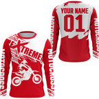 Red Racing Dirt Bike Shirt Motocross Jersey + Extreme Off-Road