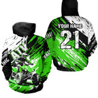 Green Atv Motocross Hoodie Custom Off-Road Quad Bike Hoodies