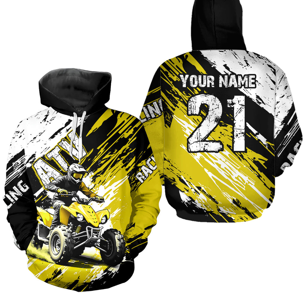 Yellow Atv Motocross Hoodie Custom Off-Road Quad Bike Hoodies