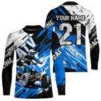 Blue Atv Motocross Jersey Custom Off-Road Quad Bike Shirt Mx Dirt Bike