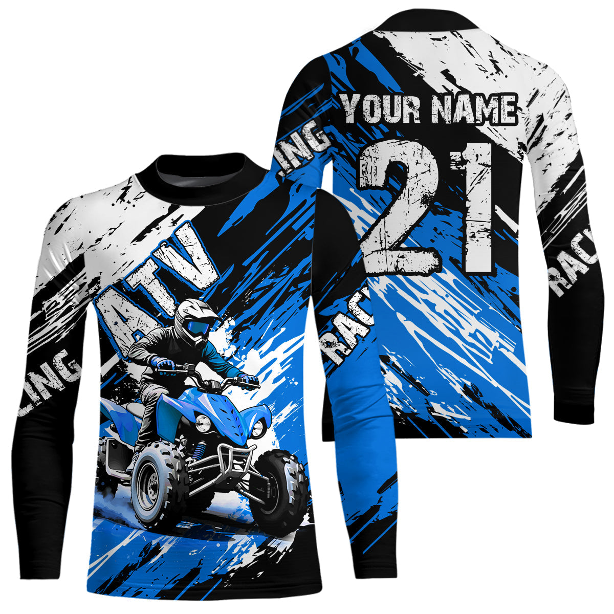 Blue Atv Motocross Jersey Custom Off-Road Quad Bike Shirt Mx Dirt Bike