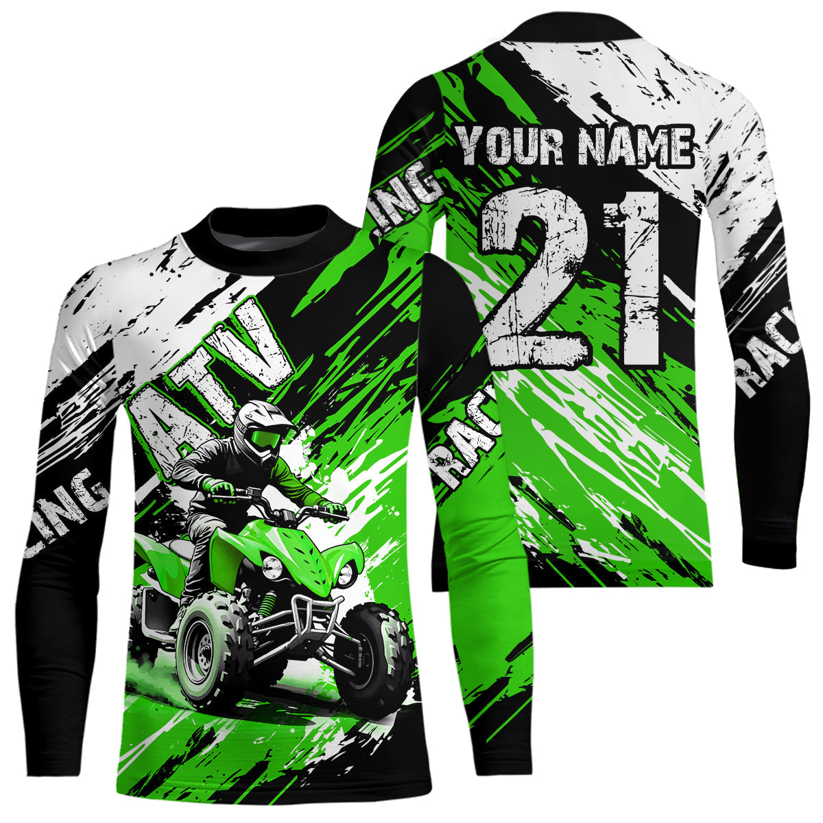 Green Atv Motocross Jersey Custom Off-Road Quad Bike Shirt Mx Dirt Bike