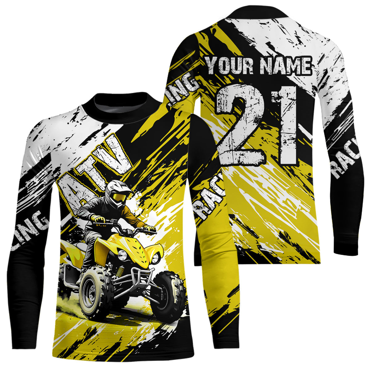 Yellow Atv Motocross Jersey Custom Off-Road Quad Bike Shirt Mx Dirt Bike