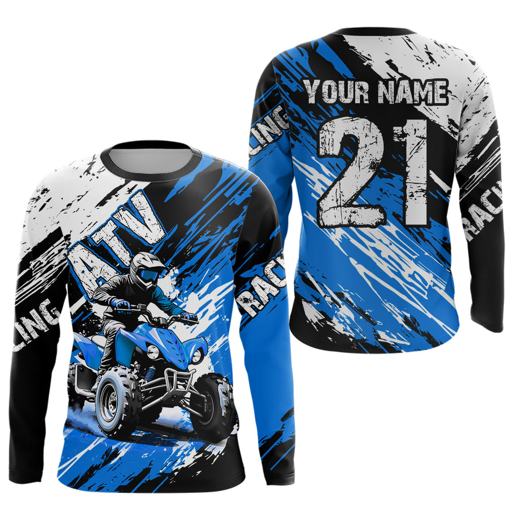 Blue Atv Motocross Jersey Custom Off-Road Quad Bike Shirt Mx Dirt Bike