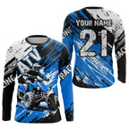 Blue Atv Motocross Jersey Custom Off-Road Quad Bike Shirt Mx Dirt Bike