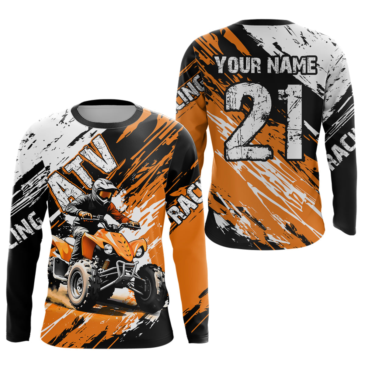 Orange Atv Motocross Jersey Custom Off-Road Quad Bike Shirt Mx Dirt Bike