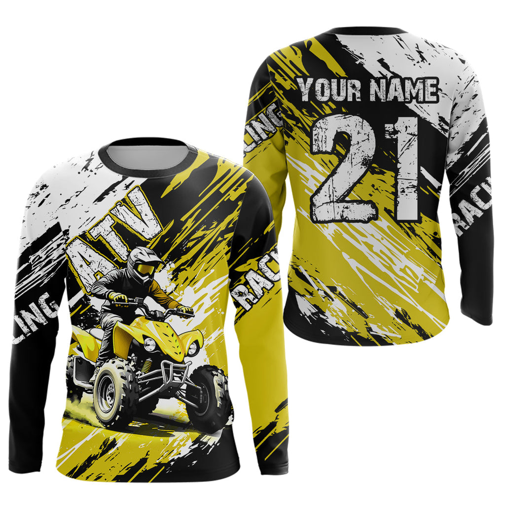 Yellow Atv Motocross Jersey Custom Off-Road Quad Bike Shirt Mx Dirt Bike