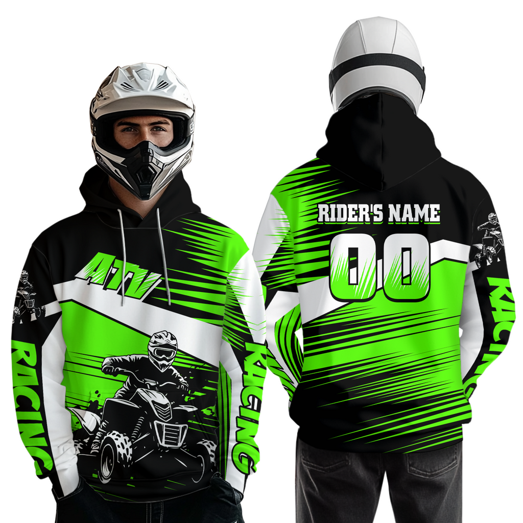 Custom Green ATV Motocross Hoodie Jersey Quad Racing Hoodie Shirt