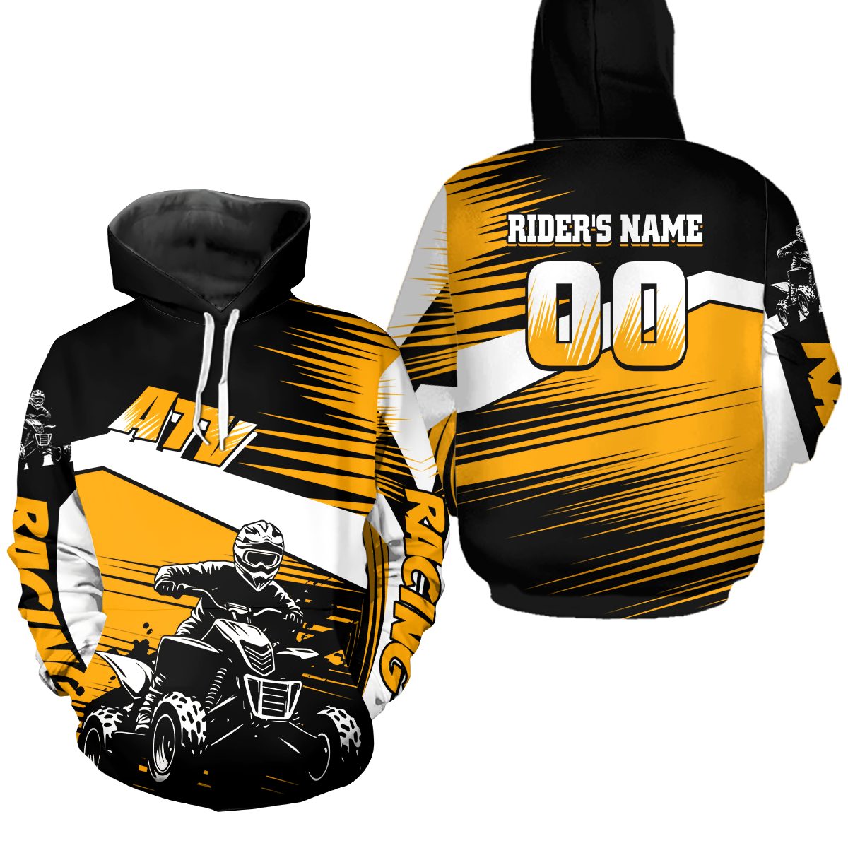 Custom Orange ATV Motocross Hoodie Jersey Quad Racing Hoodie Shirt