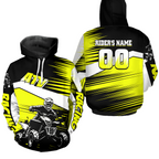 Custom Yellow ATV Motocross Hoodie Jersey Quad Racing Hoodie Shirt