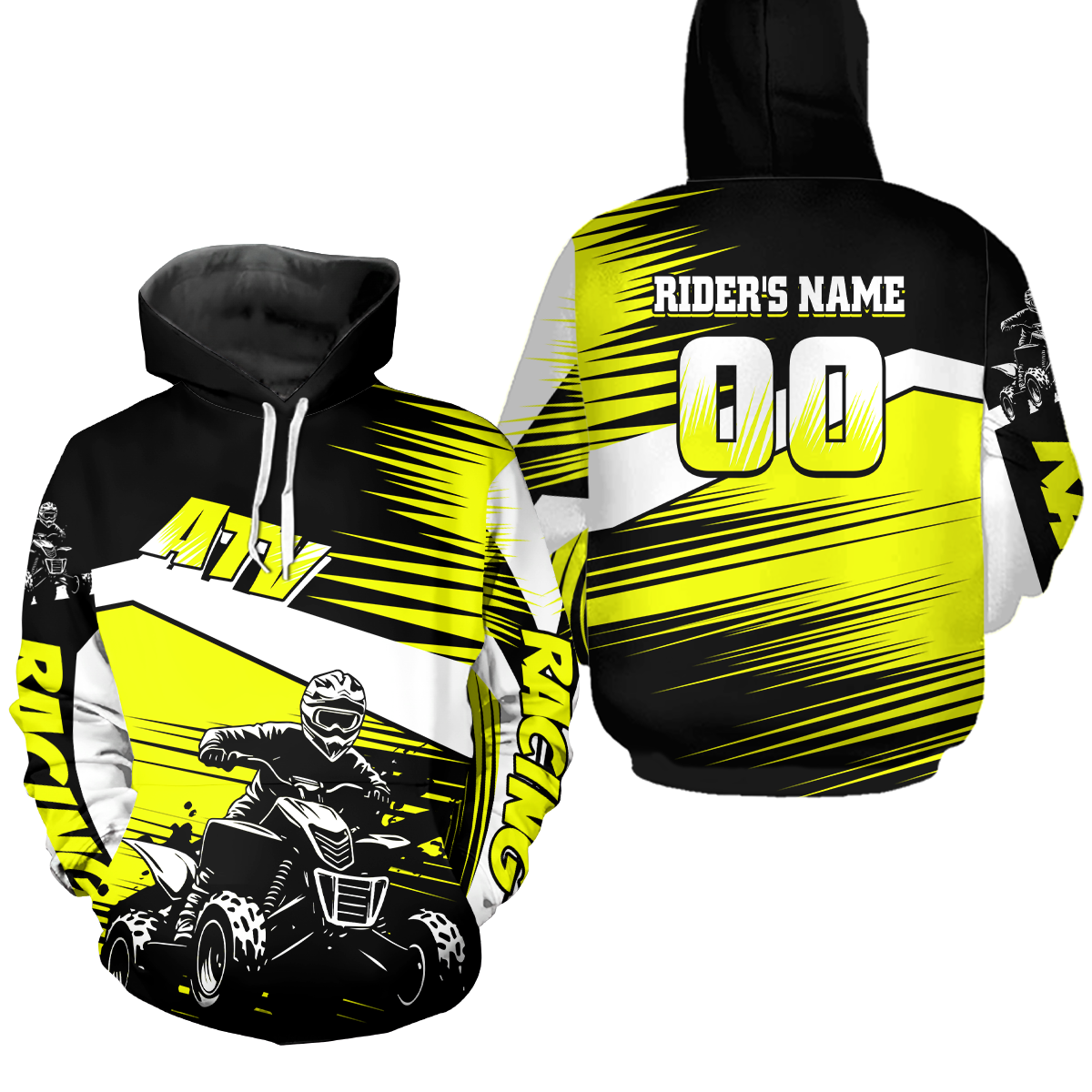 Custom Yellow ATV Motocross Hoodie Jersey Quad Racing Hoodie Shirt