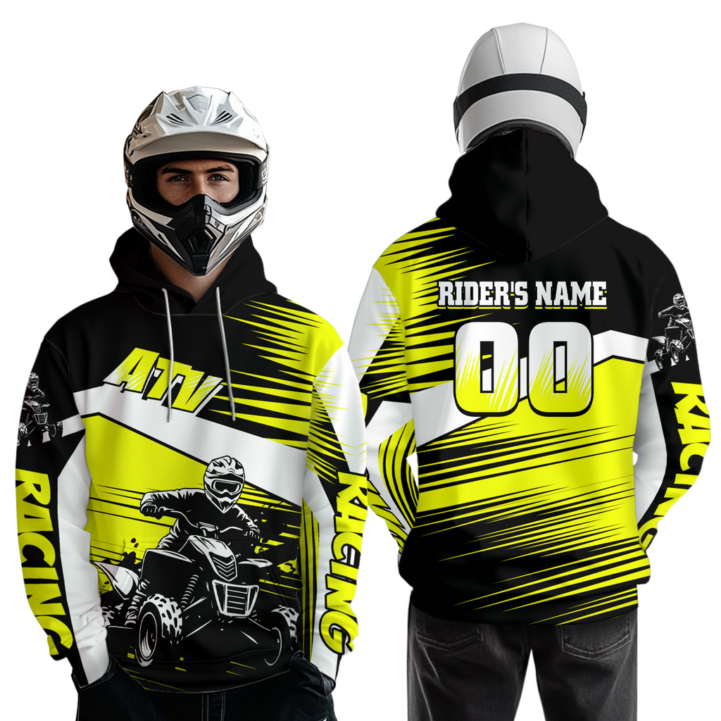 Custom Yellow ATV Motocross Hoodie Jersey Quad Racing Hoodie Shirt
