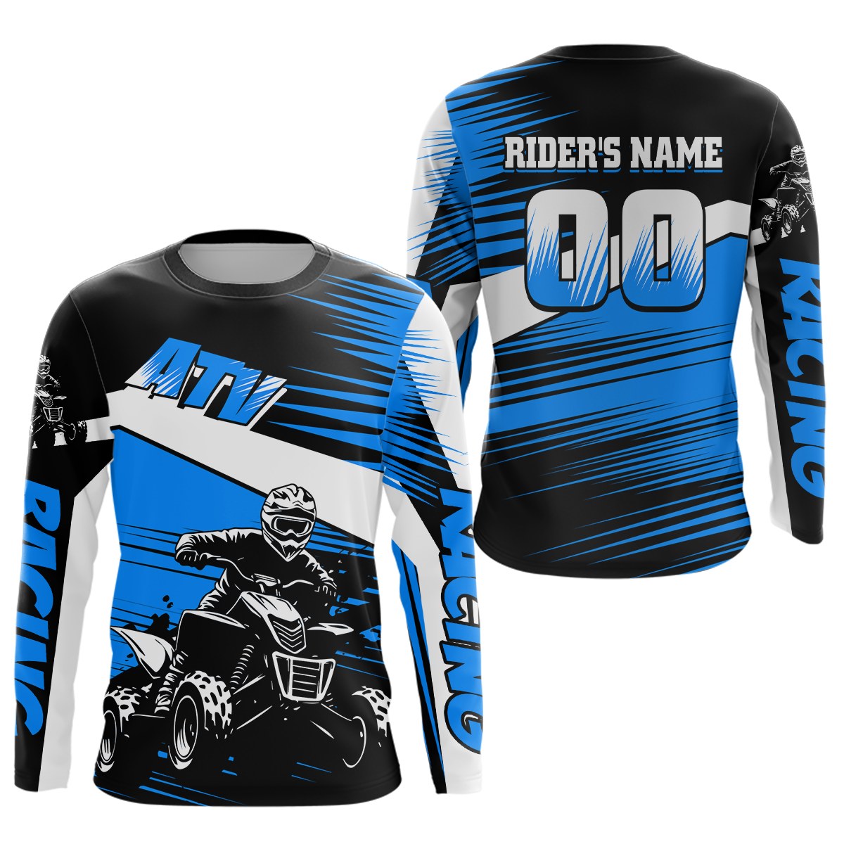 Custom Blue ATV Motocross Jersey for Adult Quad Dirt Bike Racing Shirt