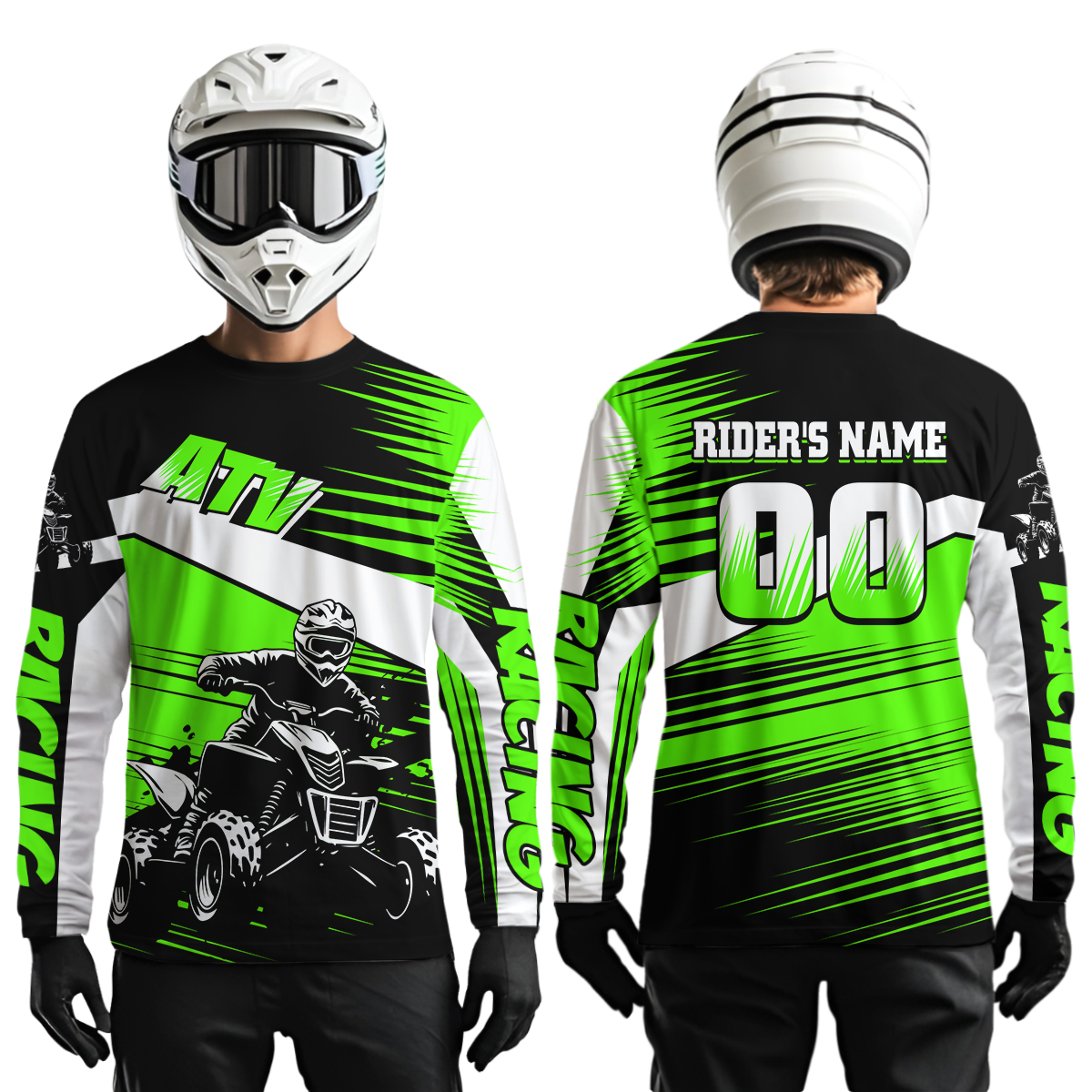 Custom Green ATV Motocross Jersey for Adult Quad Dirt Bike Racing Shirt