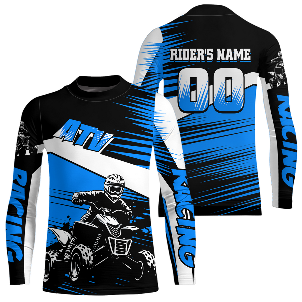 Custom Blue ATV Motocross Jersey for Adult Quad Dirt Bike Racing Shirt