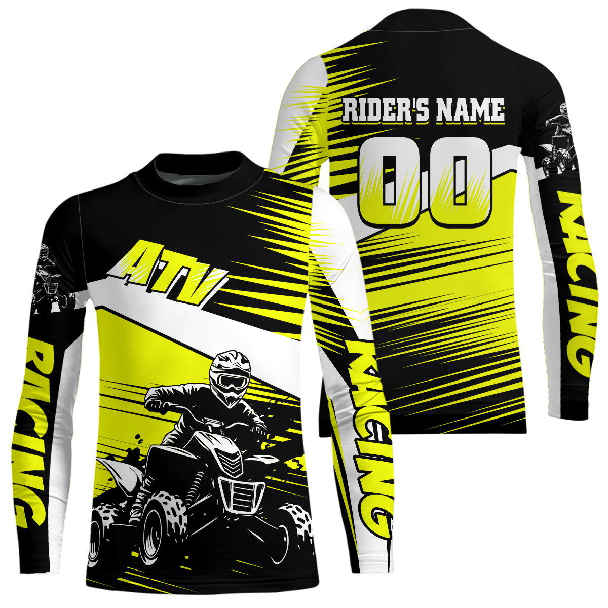 Custom Yellow ATV Motocross Jersey for Adult Quad Dirt Bike Racing Shirt