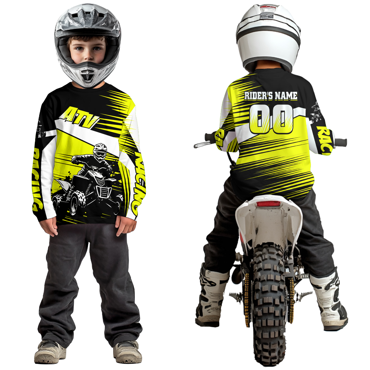 Custom Yellow ATV Motocross Jersey for Adult Quad Dirt Bike Racing Shirt