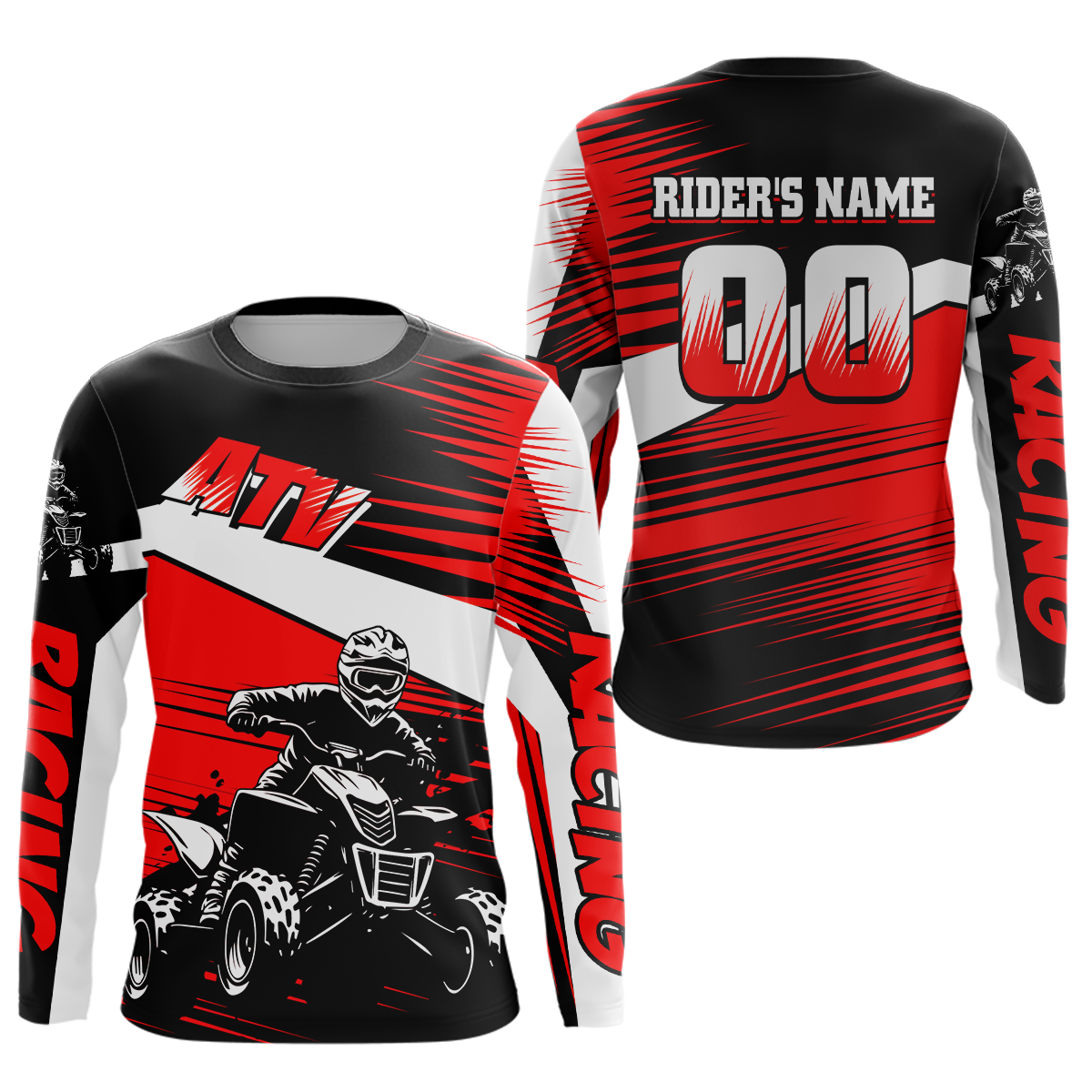 Custom Red ATV Motocross Jersey for Adult Quad Dirt Bike Racing Shirt
