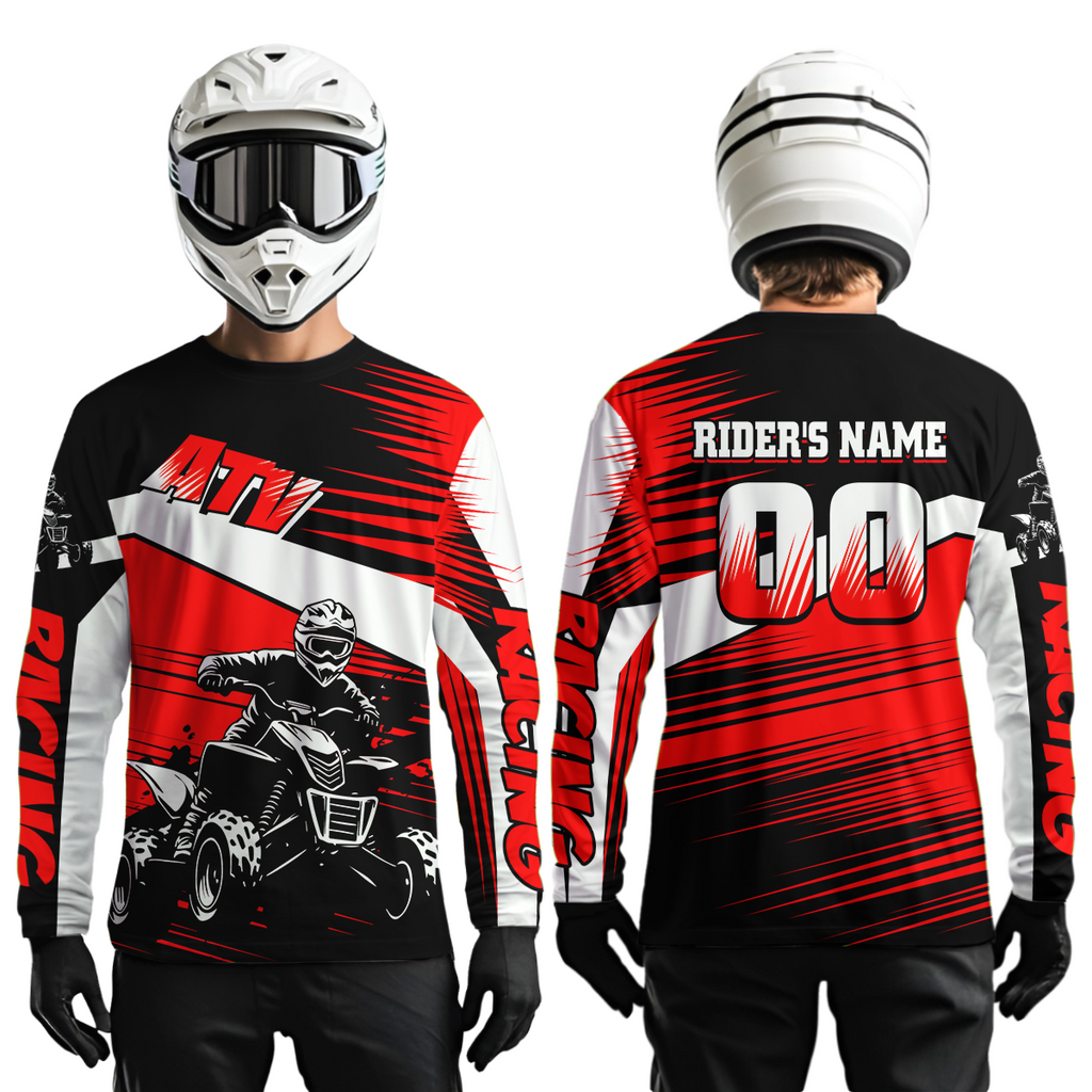 Custom Red ATV Motocross Jersey for Adult Quad Dirt Bike Racing Shirt