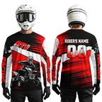 Custom Red ATV Motocross Jersey for Adult Quad Dirt Bike Racing Shirt