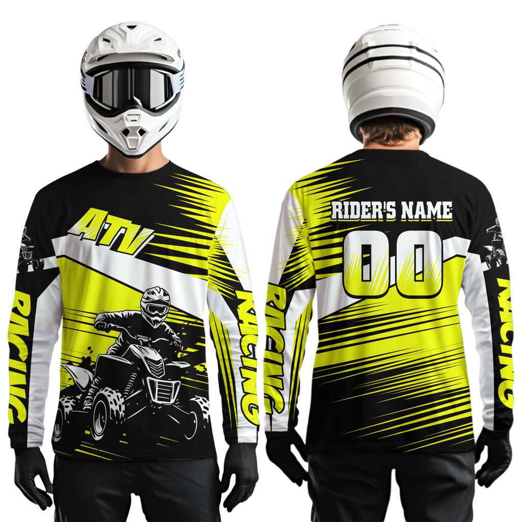 Custom Yellow ATV Motocross Jersey for Adult Quad Dirt Bike Racing Shirt
