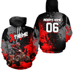 Custom ATV Motocross Hoodie Red Upf30+ Extreme Quad Bike Off-Road Jersey Mx Riding Hoodied