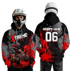 Custom ATV Motocross Hoodie Red Upf30+ Extreme Quad Bike Off-Road Jersey Mx Riding Hoodied