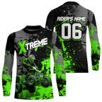 Custom Atv Motocross Shirt Green + Extreme Quad Bike Off-Road Jersey Mx Riding Shirts