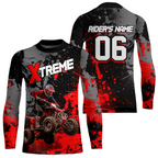 Custom Atv Motocross Shirt Red + Extreme Quad Bike Off-Road Jersey Mx Riding Shirts