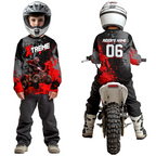 Custom Atv Motocross Shirt Red + Extreme Quad Bike Off-Road Jersey Mx Riding Shirts