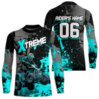 Custom Atv Motocross Shirt Turquoise + Extreme Quad Bike Off-Road Jersey Mx Riding Shirts