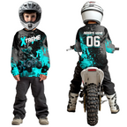 Custom Atv Motocross Shirt Turquoise + Extreme Quad Bike Off-Road Jersey Mx Riding Shirts