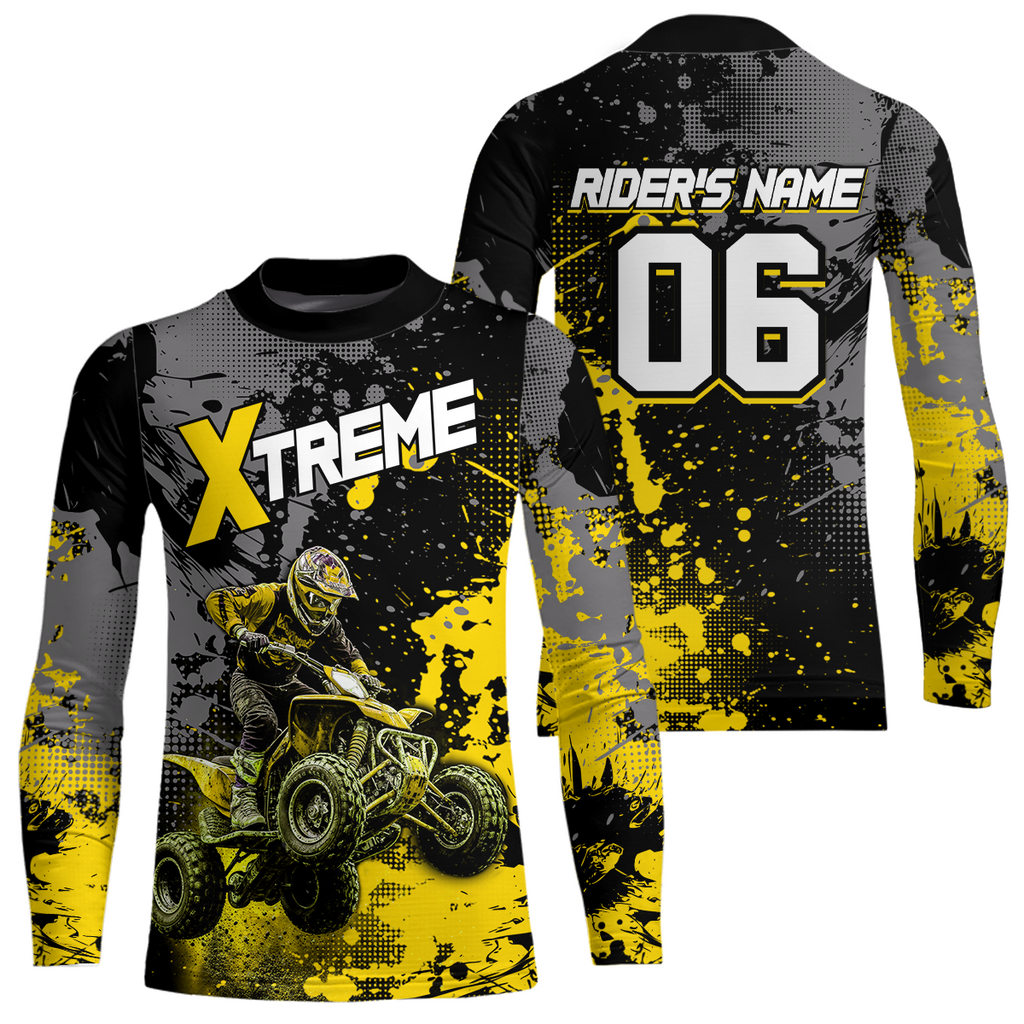 Custom Atv Motocross Shirt Yellow + Extreme Quad Bike Off-Road Jersey Mx Riding Shirts