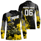 Custom Atv Motocross Shirt Yellow + Extreme Quad Bike Off-Road Jersey Mx Riding Shirts