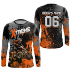 Custom Atv Motocross Shirt Orange + Extreme Quad Bike Off-Road Jersey Mx Riding Shirts