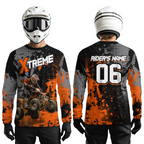 Custom Atv Motocross Shirt Orange + Extreme Quad Bike Off-Road Jersey Mx Riding Shirts