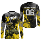 Custom Atv Motocross Shirt Yellow + Extreme Quad Bike Off-Road Jersey Mx Riding Shirts