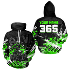 Custom Green Atv Motocross Hoodie Upf30+ Quad Bike Shirt Extreme Racing Adult Off-Road Quad Shirt