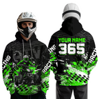 Custom Green Atv Motocross Hoodie Upf30+ Quad Bike Shirt Extreme Racing Adult Off-Road Quad Shirt