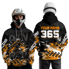 Custom Orange Atv Motocross Hoodie Upf30+ Quad Bike Shirt Extreme Racing Adult Off-Road Quad Shirt
