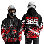 Custom Red Atv Motocross Hoodie Upf30+ Quad Bike Shirt Extreme Racing Adult Off-Road Quad Shirt