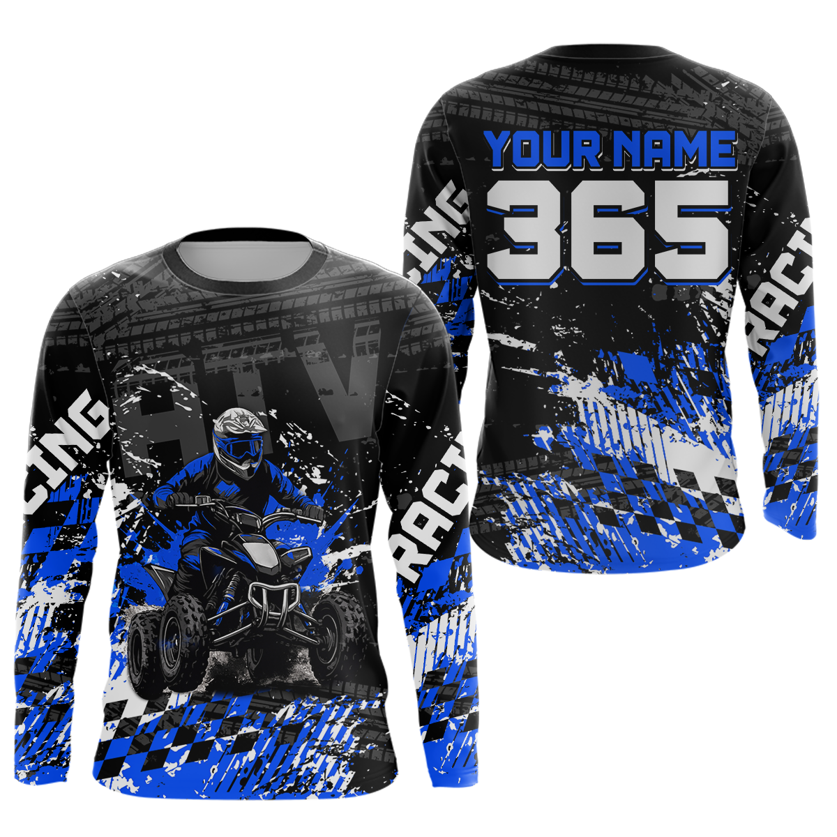 Custom Blue ATV Motocross Jersey Upf30+ Quad Bike Shirt Extreme Racing Adult Off-Road Quad Shirt