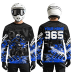 Custom Blue ATV Motocross Jersey Upf30+ Quad Bike Shirt Extreme Racing Adult Off-Road Quad Shirt