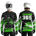 Custom Green ATV Motocross Jersey Upf30+ Quad Bike Shirt Extreme Racing Adult Off-Road Quad Shirt