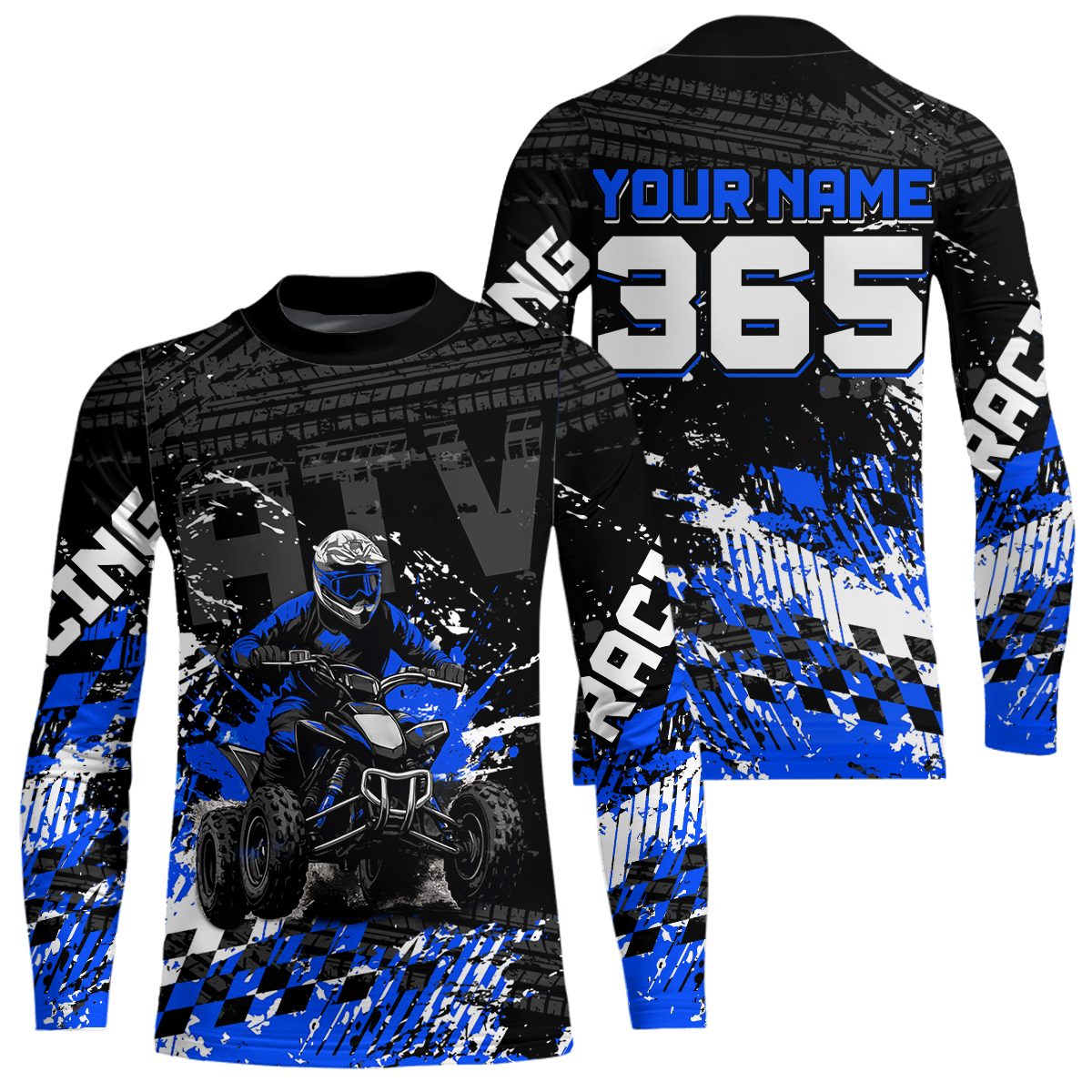 Custom Blue ATV Motocross Jersey Upf30+ Quad Bike Shirt Extreme Racing Adult Off-Road Quad Shirt