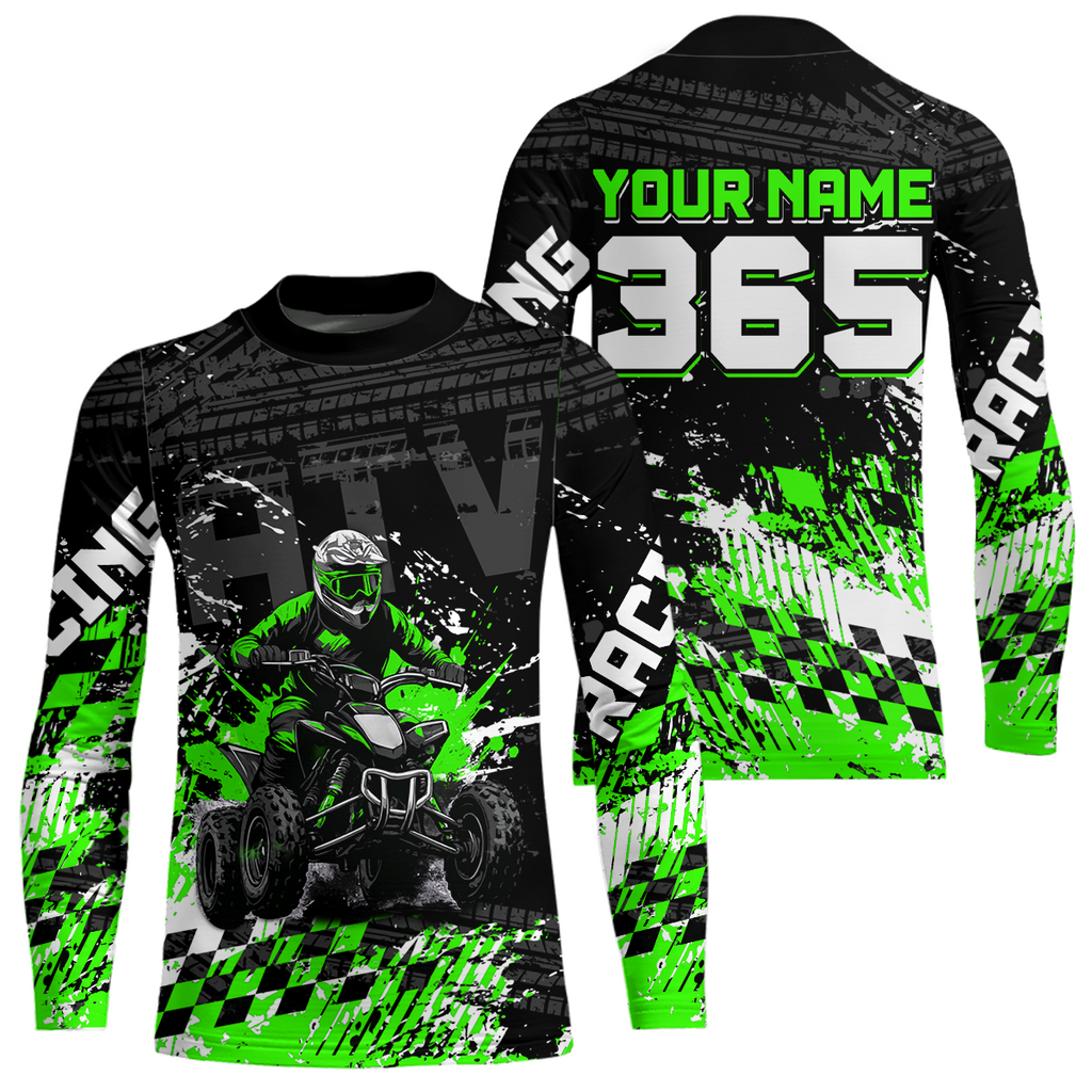 Custom Green ATV Motocross Jersey Upf30+ Quad Bike Shirt Extreme Racing Adult Off-Road Quad Shirt