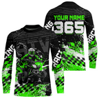 Custom Green ATV Motocross Jersey Upf30+ Quad Bike Shirt Extreme Racing Adult Off-Road Quad Shirt